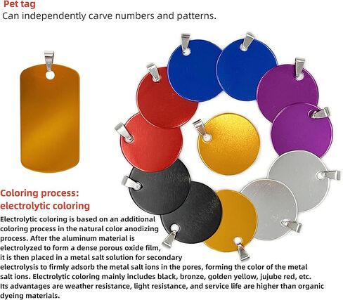 علامات كلب فارغة من الألومنيوم مستطيلة الشكل، علامات تعريف كلب قطط محفورة يدويًا، علامات اسم هوية الحيوانات الأليفة الشخصية، علامة كلب فارغة نحت DIY، مقاس 46 مم × 25 مم، أسود 12 قطعة in Kuwait