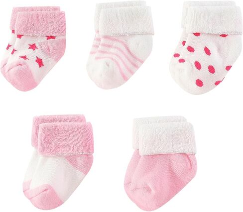 MAMIMAKA Unisex Baby Terry Socks 5-Pack for Baby boy and girl 0-12 Months Warm Cotton Socks in Saudi Arabia