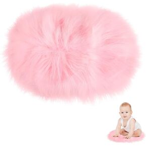 WLLHYF 12 Inches Mini Oval Faux Fur Rug Fluffy Area Rug Cushion Soft Chair Cover Small Area Mat Seat Pad Couch Pad Nail Mat for Cosmetics Ornament Nail Art Photographing Background of Jewelry in Kuwait
