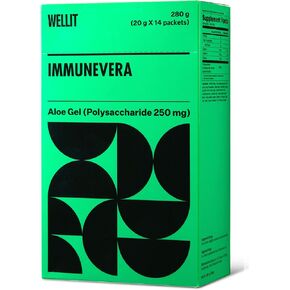 WELLIT IMMUNEVERA Aloe Vera Immune Supplement Jelly l Aloe Vera Extract | Supports Digestive l Support Immune Health & Skin Health l White Grape Flavor l 14 pcs in Saudi Arabia