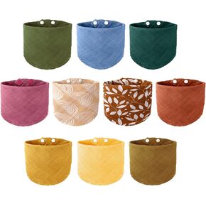 JUNQIN Baby Bibs 10 Pack muslin Bandana Drool Bibs100% Cotton for Unisex Boys Girls Newborn, Good forTeething and Drooling in Saudi Arabia