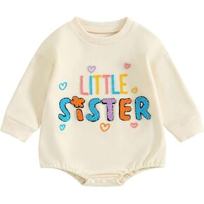 FOCUSNORM Newborn Baby Girl Clothes Daddys Girl Clothes Sweatshirt Embroidery Romper Long Sleeve Onesie Cute Baby Girl Romper in Saudi Arabia