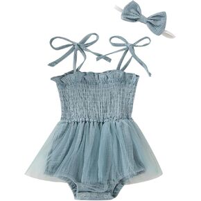 Meihuida Newborn Baby Girl Sleeveless Rompers Summer Clothes Cotton Bodysuit with Headband in Kuwait