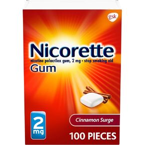 Nicorette 2 mg Nicotine Gum to Help Stop Smoking - Cinnamon Surge Flavored Stop Smoking Aid, 100 Count in Kuwait