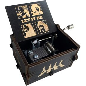 N / A Wood Music Box -Let It Be Classic Handcrank Carved Wood Musical Gifts for Friends Birthday/Christmas/Valentine's Day (Let it be) in Kuwait