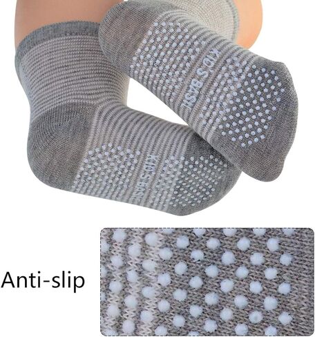 12 زوجًا جوارب أطفال مضادة للانزلاق، جوارب أطفال للجنسين 12-36 شهرًا من 1-3 سنوات in Kuwait