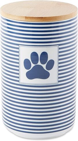 Bone Dry Paw & Patch Ceramic Pet Collection, Treat Canister, 4x6.5, Gray in Kuwait