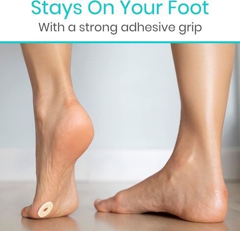 وسادات الذرة من VIVESole للأقدام (45 قطعة) - وسائد الذرة بين أصابع القدم وأسفل القدم - رقع إسفنجية ناعمة لتخفيف الذرة - بطانة دائرية ذاتية اللصق للقدمين، إصبع القدم الكبير، وواقي إصبع القدم الخنصر in Kuwait