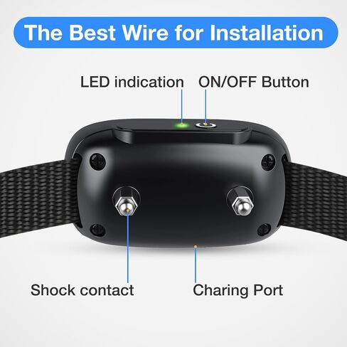 سياج الكلب الكهربائي من روكسان، سياج تحت الأرض للكلاب، استبدال طوق تدريب الكلاب، طوق استقبال قابل لإعادة الشحن مع أطواق تدريب مقاومة للماء وتصحيح لهجة المتلقي in Kuwait