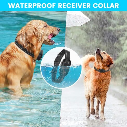 سياج الكلب الكهربائي من روكسان، سياج تحت الأرض للكلاب، استبدال طوق تدريب الكلاب، طوق استقبال قابل لإعادة الشحن مع أطواق تدريب مقاومة للماء وتصحيح لهجة المتلقي in Kuwait