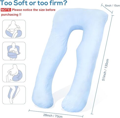 Tree.NB Full Body Pregnancy and Kid U Shape Pillow for Maternity and Pregnant Women, Blue (130 * 70 * 15CM) in Saudi Arabia