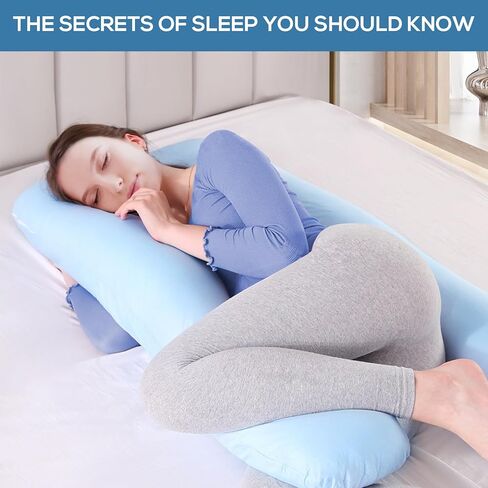 Tree.NB Full Body Pregnancy and Kid U Shape Pillow for Maternity and Pregnant Women, Blue (130 * 70 * 15CM) in Saudi Arabia