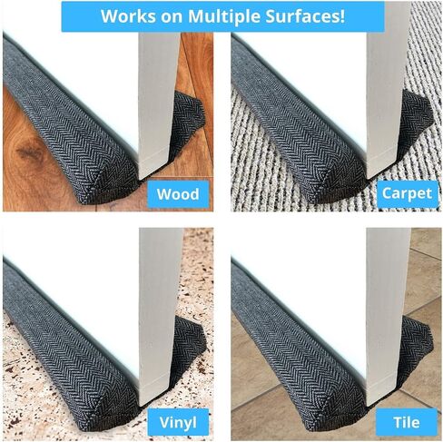 Under Door Draft Stopper Blocker 2" Foam Tubes Double Sided Noise Light Dust Proof Large Gaps Insulation Energy Saving Adjustable 32 to 38 inches (Grey) in Saudi Arabia