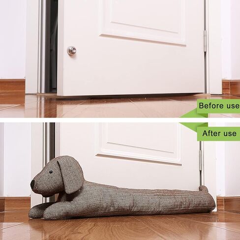 SANFERGE 36 بوصة 3LB سدادة مسودة شديدة التحمل تحت الباب، مانع مسودة باب عازل للصوت للديكور، واقي مسودة موفر للطاقة، أصفر زرافة in Kuwait