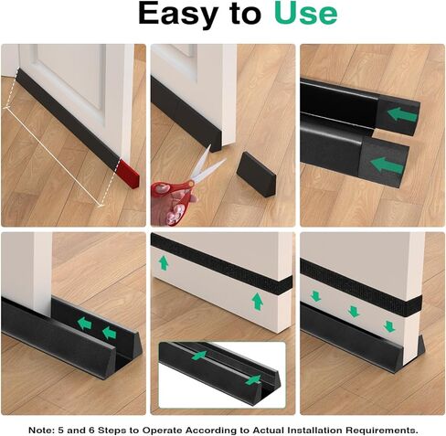 سدادة باب من Leondr مقاس 36 بوصة مقاومة للماء تحت الباب مانعة للضوضاء عازلة للصوت وقابلة للقطع شبه منحرف قوي لاصق للطقس وتجريد ختم الباب تحت الباب لتقليل الغبار واكتساح باب الهواء، أبيض in Kuwait