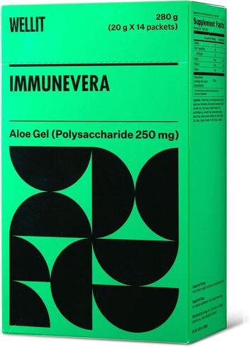 WELLIT IMMUNEVERA Aloe Vera Immune Supplement Jelly l Aloe Vera Extract | Supports Digestive l Support Immune Health & Skin Health l White Grape Flavor l 14 pcs in Saudi Arabia