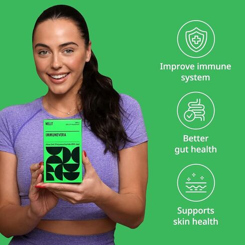 WELLIT IMMUNEVERA Aloe Vera Immune Supplement Jelly l Aloe Vera Extract | Supports Digestive l Support Immune Health & Skin Health l White Grape Flavor l 14 pcs in Saudi Arabia
