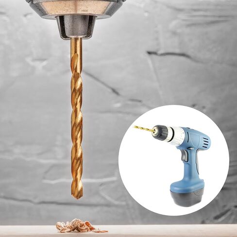 5 قطع من Kozelo لقمة مثقاب مطلية بالتيتانيوم مع ساق سداسية 1/4 بوصة - [5 مم × 105 مم] فولاذ عالي السرعة للإصدار السريع بنقطة انقسام 135 درجة لخشب الحديد وسبائك الألومنيوم in Kuwait