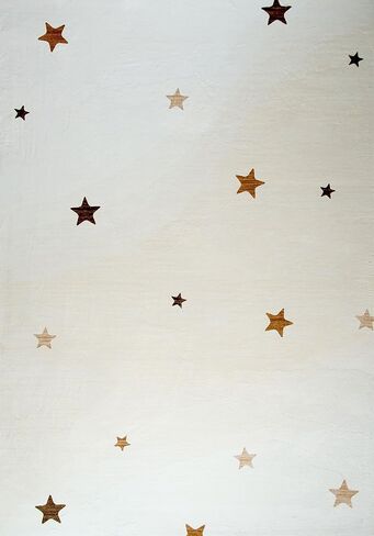 RUG BRANCH Soft Steps Playtime Kids Stars Playmat Cream Indoor Soft Area Rug for Boys & Girls in Playroom, Nursery, Bedroom - 8' x 11' (Exact Size: 7'7" X 10'10") in Kuwait