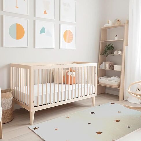 RUG BRANCH Soft Steps Playtime Kids Stars Playmat Cream Indoor Soft Area Rug for Boys & Girls in Playroom, Nursery, Bedroom - 8' x 11' (Exact Size: 7'7" X 10'10") in Kuwait