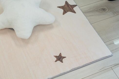 RUG BRANCH Soft Steps Playtime Kids Stars Playmat Cream Indoor Soft Area Rug for Boys & Girls in Playroom, Nursery, Bedroom - 8' x 11' (Exact Size: 7'7" X 10'10") in Kuwait
