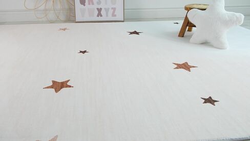 RUG BRANCH Soft Steps Playtime Kids Stars Playmat Cream Indoor Soft Area Rug for Boys & Girls in Playroom, Nursery, Bedroom - 8' x 11' (Exact Size: 7'7" X 10'10") in Kuwait
