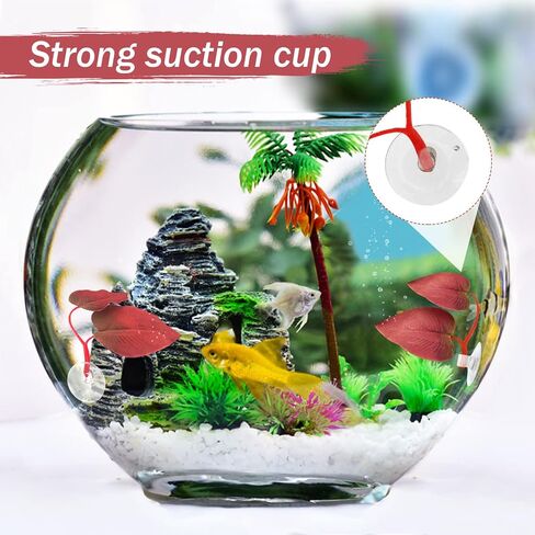 WishLotus Betta Leaf, 2 Pack Lightweight Realistic Betta Leaf Hammock Double Leaf Design Fish Tank Plant Decoration for Betta Habitat Aquarium Decoration Accessories (Yellow) in Kuwait