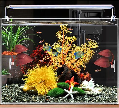 WishLotus Betta Leaf, 2 Pack Lightweight Realistic Betta Leaf Hammock Double Leaf Design Fish Tank Plant Decoration for Betta Habitat Aquarium Decoration Accessories (Yellow) in Kuwait