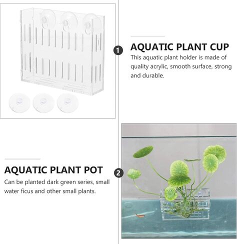 Mipcase 3pcs وعاء حجم الإطار الفراولة ديكور الأواني الحية المناظر الطبيعية العشب حامل خزان صغير رف النباتات الذاتي سقي الأسماك في الهواء الطلق شفافة مع النباتات المنزلية المزارعون نبات المياه S الروبيان in Kuwait
