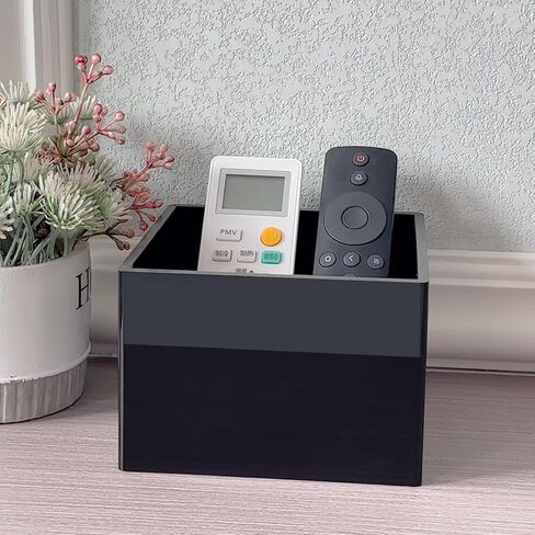 حامل جهاز التحكم عن بعد من DELIPPLY، منظم العلبة عن بعد، صندوق تخزين الوسائط عن بعد للتلفزيون الأكريليك، أسود in Kuwait