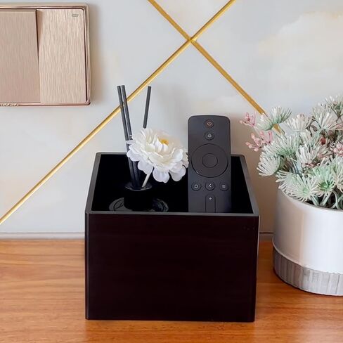 حامل جهاز التحكم عن بعد من DELIPPLY، منظم العلبة عن بعد، صندوق تخزين الوسائط عن بعد للتلفزيون الأكريليك، أسود in Kuwait