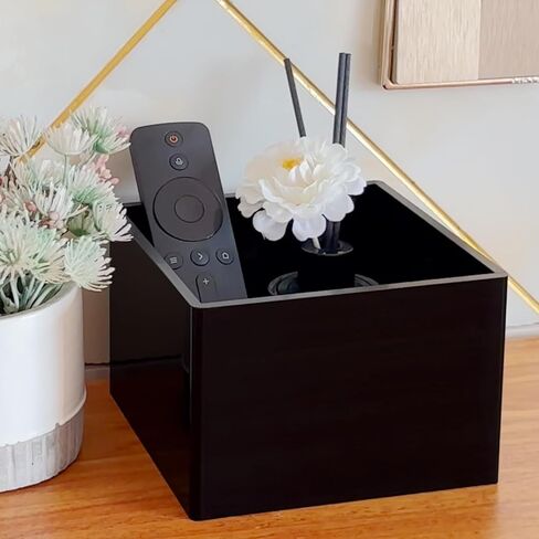 حامل جهاز التحكم عن بعد من DELIPPLY، منظم العلبة عن بعد، صندوق تخزين الوسائط عن بعد للتلفزيون الأكريليك، أسود in Kuwait