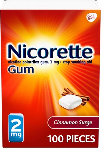 Nicorette 2 mg Nicotine Gum to Help Stop Smoking - Cinnamon Surge Flavored Stop Smoking Aid, 100 Count in Kuwait