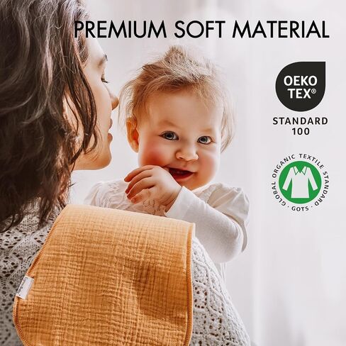 Muslin Burp Cloths for Baby,Organic Burping Cloths for Babies Boys Girls,Spit Up Rags Extra Soft and Absorbent 10 Pack in Saudi Arabia