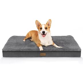 Vanansa Waterproof Dog Beds for Large Dogs White Memory Foam Dog Pet Bed Mats Sofa Anti-Skid Dog Crate Bed Removable and Washable Cover for Dogs Available in All Seasons Hidden Zipper Grey M in Kuwait