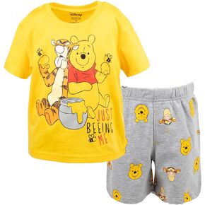 Disney Winnie the Pooh Mickey Mouse Tigger Pullover T-Shirt and French Terry Shorts Outfit Set Infant to Little Kid in Saudi Arabia
