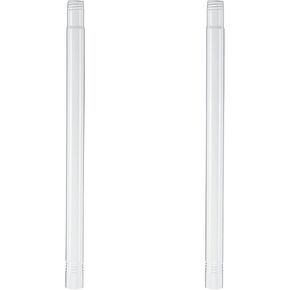 HOME COMPOSER 1FT Stainless Steel Extension Rods for 1 Inch Diameter Black Curtain Rod Kit - Easy to Install for Extending Curtain Rods - Black (2 Pack)