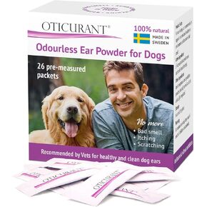 OTICURANT Dog Ear Powder | No More Itching, Scratching or Bad Smell | Reduces Waxy Build Up | No Cleaning Solution Drops or Wash Needed | 26 Easy-Dose Packets in Saudi Arabia