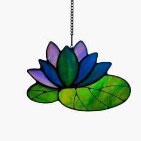 WeDcpcin Stained Glass Lotus Flower Window Hanging Sun Catcher Holiday Decoration Window Panels Birthday Gifts for mom,Woman and Friends (Pink) in Saudi Arabia