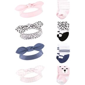 Hudson Baby Baby Girls' Hudson Baby Infant Girl Headband and Socks Set, Bear Leopard, 0-9 Months in Kuwait