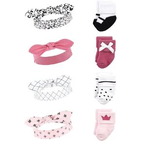 Hudson Baby Baby Girls' Hudson Baby Infant Girl Headband and Socks Set, Bear Leopard, 0-9 Months in Kuwait