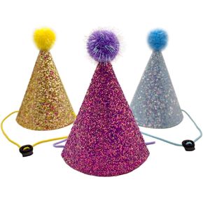 Do-Dottii 3 عبوات من قبعات حفلات أعياد الميلاد للكلاب، قبعات مخروطية لطيفة للجرو، لوازم صغيرة ومتوسطة وكبيرة للأولاد والبنات، تزيين الكلاب والقطط، قبعات عصابة رأس للحيوانات الأليفة، إكسسوارات تزيين ساحرة (أسود + وردي + أبيض) in Kuwait
