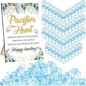 Thyle 51 Pcs Pacifier Hunt Baby Shower Games Include Baby Pacifier Hunt Sign and 50 Acrylic Baby Pacifiers Baby Pacifiers for Baby Shower Game Gift Sets Gender Reveal(Pumpkin) in Kuwait