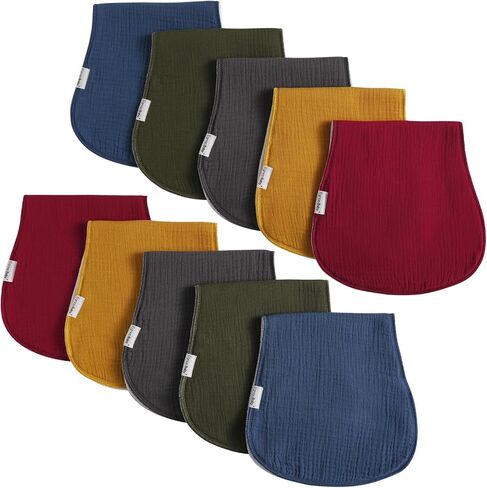 Muslin Burp Cloths for Baby,Organic Burping Cloths for Babies Boys Girls,Spit Up Rags Extra Soft and Absorbent 10 Pack in Saudi Arabia