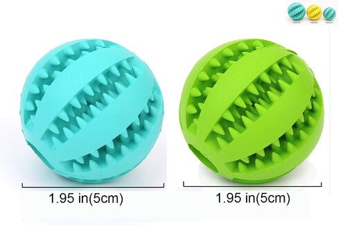 Sunglow 2 Pack Dog Toy Ball，Nontoxic Bite Resistant Teething Toys Balls for Small/Medium/Large Dog and Puppy Cat, Dog Pet Food Treat Feeder Chew Tooth Cleaning Ball Exercise Game IQ Training Ball in Kuwait