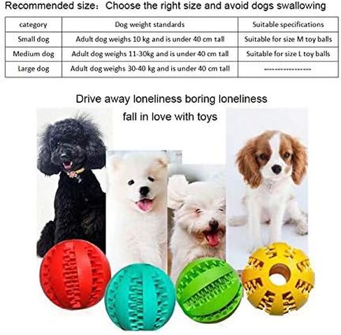 Sunglow 2 Pack Dog Toy Ball，Nontoxic Bite Resistant Teething Toys Balls for Small/Medium/Large Dog and Puppy Cat, Dog Pet Food Treat Feeder Chew Tooth Cleaning Ball Exercise Game IQ Training Ball in Kuwait