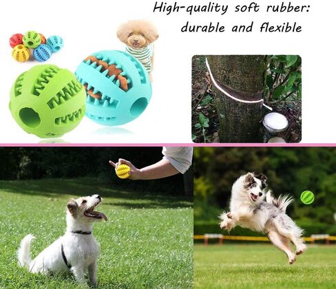 Sunglow 2 Pack Dog Toy Ball，Nontoxic Bite Resistant Teething Toys Balls for Small/Medium/Large Dog and Puppy Cat, Dog Pet Food Treat Feeder Chew Tooth Cleaning Ball Exercise Game IQ Training Ball in Kuwait