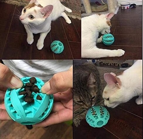 Sunglow 2 Pack Dog Toy Ball，Nontoxic Bite Resistant Teething Toys Balls for Small/Medium/Large Dog and Puppy Cat, Dog Pet Food Treat Feeder Chew Tooth Cleaning Ball Exercise Game IQ Training Ball in Kuwait