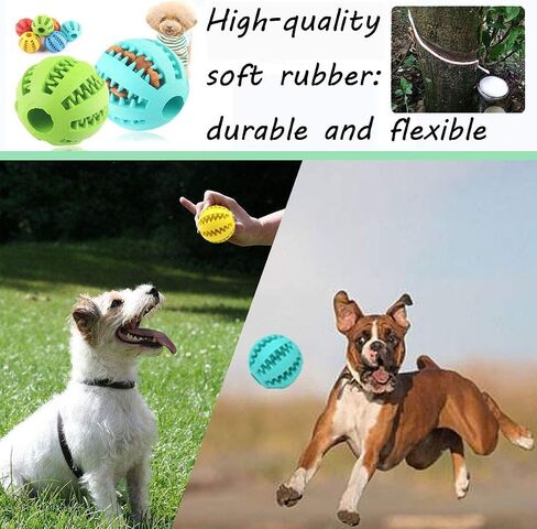 Sunglow 2 Pack Dog Toy Ball，Nontoxic Bite Resistant Teething Toys Balls for Small/Medium/Large Dog and Puppy Cat, Dog Pet Food Treat Feeder Chew Tooth Cleaning Ball Exercise Game IQ Training Ball in Kuwait