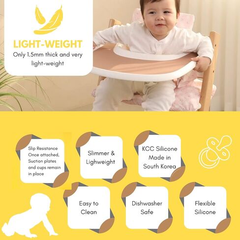 Gembebe Silicone Tray placemat Compatible with Stokke Tripp Trapp High Chair Tray (Caramel) in Saudi Arabia